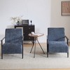 Grungis 26.38'' W Accent Chair with Polyester Upholstery,Lounge Chair with Metal Frame,Arm Chair for Bedroom,Reading Room,1PC/2PC - 2 of 4