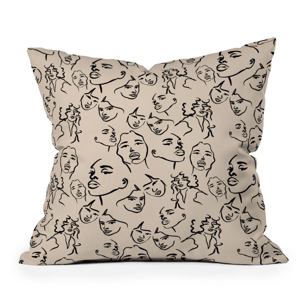 Photos - Pillow Deny Designs 16"X16" Alilscribble All My Girls Square Indoor Throw 