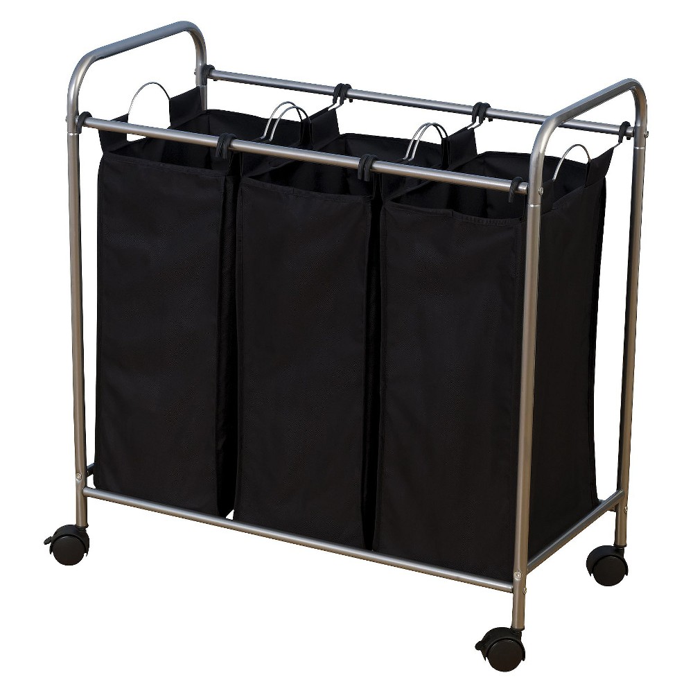 Photos - Laundry Basket / Hamper Household Essentials 3 Removable Bags Laundry Sorter with Wheels