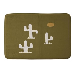 Urban Wild Studio Saguaro Silent Disco Heavy Memory Foam Bath Rug Green - Deny Designs - 1 of 3