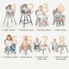 Kinder King 8 in 1 Baby High Chair, Coverts to Dining Booster Seat, Removable Tray & Double Seat Cover, Easy to Wipe - 3 of 4