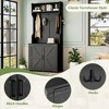 TIRAMISUBEST Elegant Wide Hall Tree with 5 Hooks, Versatile Entryway Lift Top Storage Bench with 2 Drawers, Retro 3-in-1 Coat Rack with Black Handles - 4 of 4