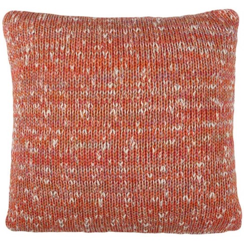 Darling Knit Pillow Orange Multicolored 20 X20 Safavieh