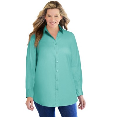Woman Within Plus Size Perfect Long Sleeve Shirt