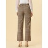 INSPIRE CHIC Women's Plaid Elastic Waist Casual Work Office Long Pants - 4 of 4