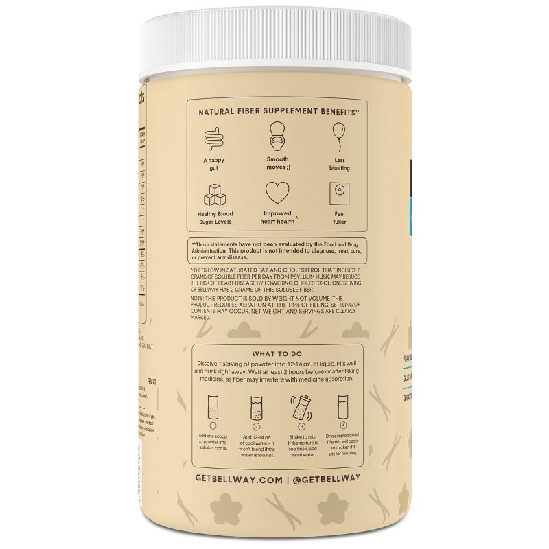 Bellway Super Fiber + Plant Protein Digestive Powder - Vanilla - 12.7oz, 4 of 5