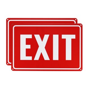 Unique Bargains Aluminum Reflective Rust Free Waterproof Exit Sign 2 Pcs - 1 of 4