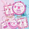 Hachikiko Pink Baby Shower Decorations, It's a Baby Girl Paper Plates and Napkins Cups Forks Disposable Tableware for Gender Reveal Party Supplies - 4 of 4