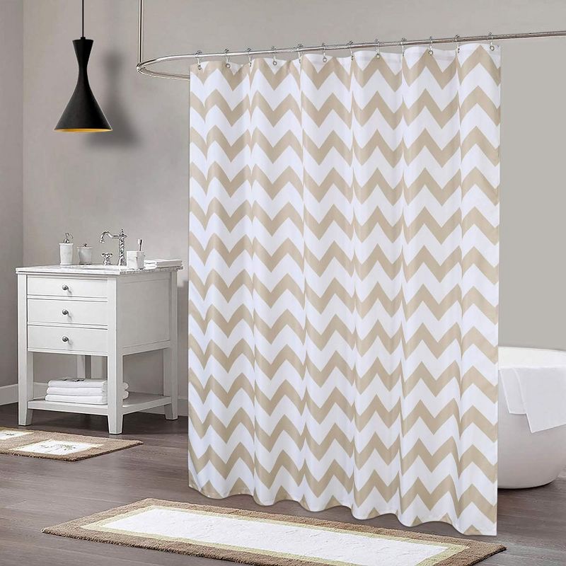 Chevron Fabric Shower Curtain for Bathroom, 1 of 6
