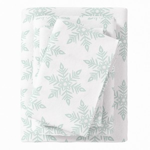 100% Cotton Lodge Print Flannel Sheet Set - Great Bay Home - 1 of 4