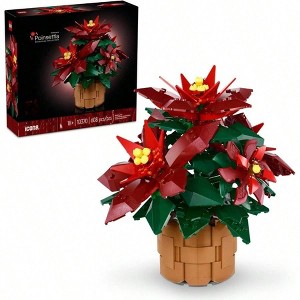 Icons Poinsettia Building Set for Adults - Artificial Christmas Flowers - Table Centerpiece - 10370 - 1 of 4