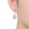 Guili Sterling Silver Rhodium Plated Double Pear Drop Earrings with Clear Round Cubic Zirconia, a Stunning Layered Design for Added Elegance - 2 of 3