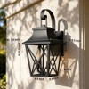 Black Outdoor Wall Lantern, 2-Light Modern Wall Sconce with Clear Glass, Waterproof Farmhouse Porch Light for Front Door (1 Pack) - 2 of 4