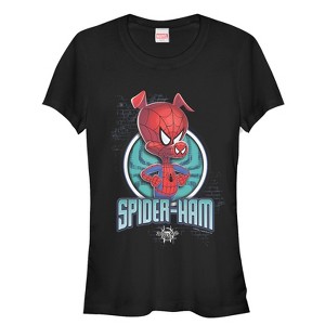 Juniors Womens Marvel Spider-Man: Into the Spider-Verse Peter Porker T-Shirt - 1 of 3