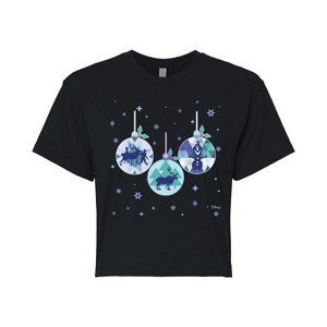 Women's - Frozen 2 - Winter Wonderland Ornaments Christmas Cropped Graphic T-Shirt - 1 of 4