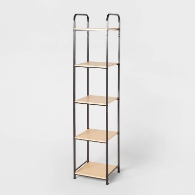 2 Tier Wall Mounted Shelf With Towel Bar Silver - Organize It All