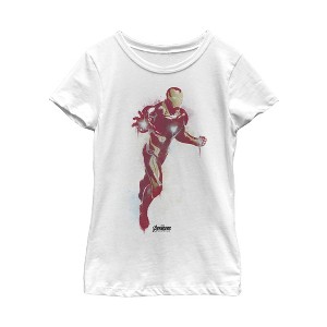 Girl's Marvel Avengers: Endgame Iron Man Spray Paint T-Shirt - 1 of 4