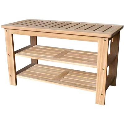 D-Art Collection Teak Outdoor Shoe Bench
