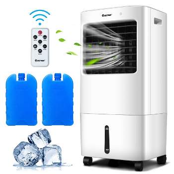 HOMCOM 42 Portable Evaporative Air Cooler, 3-In-1 Ice Cooling Fan  Humidifier with Remote, Timer, Oscillating, LED Display, and 1.6 Gal Water  Tank