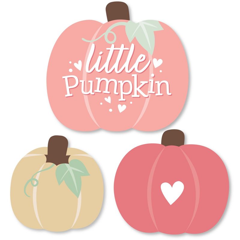 Big Dot of Happiness Girl Little Pumpkin - DIY Shaped Fall Birthday Party or Baby Shower Cut-Outs - 24 Count, 1 of 6