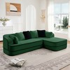 106" Teddy Velvet L-Shaped Sectional Sofa with Chaise, Boneless 32D High-Density Foam, Fluffy Comfy Couch with Curved Armrests, No Assembly - 2 of 4