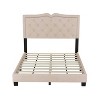 Merax Full Size Upholstered Velvet Platform Bed with Tufted Headboard and Rivet Design - 3 of 4