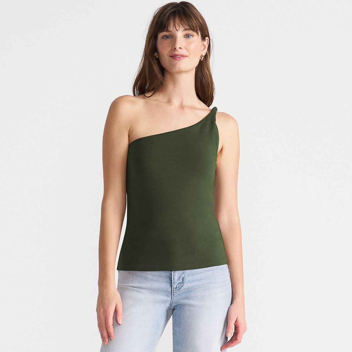 Lands' End Women's Slender One Shoulder Top - thumbnail 5