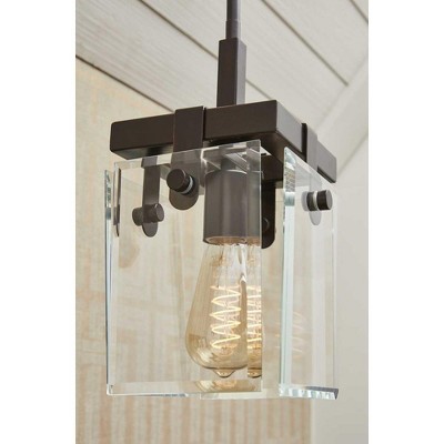 Elevate Brushed Nickel Mini-Pendant with Beveled Glass Shade
