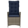 vidaXL Reclining Patio Chair with Cushions Gray Poly Rattan - 4 of 4