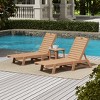 WestinTrends 3 Pieces Poly Outdoor Patio Chaise Lounge Chair with Side Table Set - 2 of 4