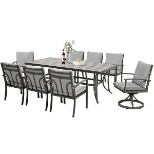 HAPPATIO Patio Outdoor Dining Set - All Aluminum Patio Table and Chairs Set with Cushions, Patio Dining Set for Lawn, Garden - 1 of 4
