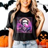 Synthwave 80's Styled Edgar Allan Poe Horror T-Shirt, Vaperwave Classic Retro Neon Halloween Tee| OrnamentallyYou - 4 of 4
