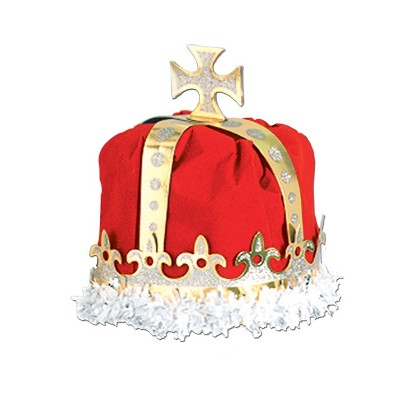 Beistle Royal Kings Crown Hat One Size Red 66109-R