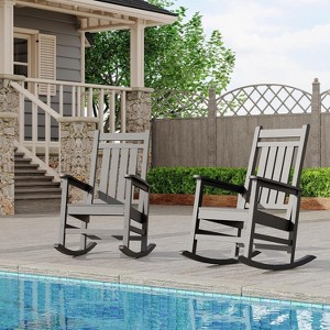 Acekool Oversized HDPE Rocking Chair for Outdoors, All-Weather Resistant Poly Plastic Rocker, High Back Porch Rocker with Heavy-Duty Support - 1 of 4