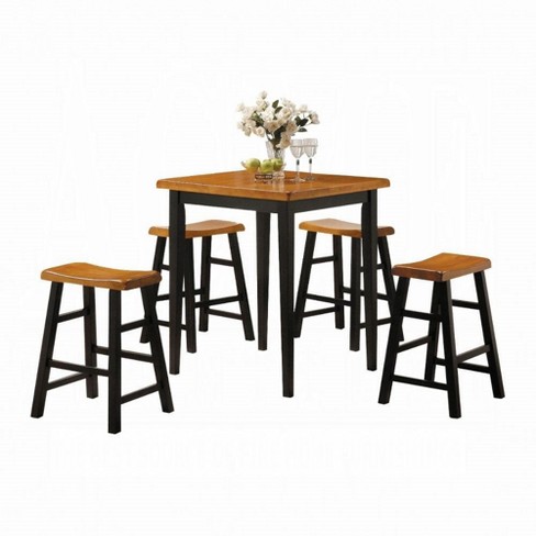 Simple Relax 5 Piece Square Counter Height Dining Set in Oak and Black - image 1 of 4