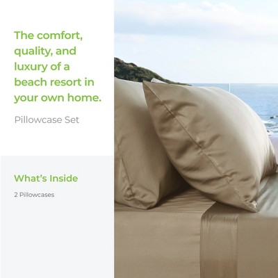 Stone Sateen Hypoallergenic Cotton Standard Pillowcase Set