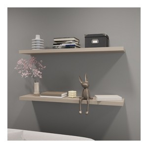 FONTOI 2PCS Storage Shelf Wall Mounted, Floating Shelf for Living Room Bathroom, Home Decor, Taupe, 47.3"*1.5"*9.8" - 1 of 4