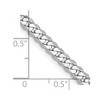 Black Bow Jewelry 4mm 14K White Gold Solid Flat Beveled Curb Chain Bracelet - 4 of 4