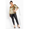 Women's Plus Size Sequin Puff Top - bronze | CITY CHIC - 2 of 4