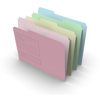 HITOUCH BUSINESS SERVICES File Folders 1/3 Cut Letter Size Pastel Assorted Colors 24/Pack