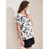 INSPIRE CHIC Women's Peplum Summer Floral Short Sleeve V Neck Ruffle Blouse - 3 of 4