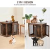 Large Dog Crate Furniture Two-Room Wooden Dog Crate Furniture with Double Doors Partition Indoor Dog House 71Inch,Brown - image 4 of 4