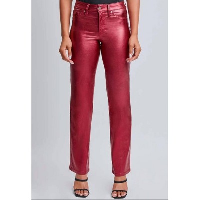 Women's Candy Pleather Metallic Pants - YMI