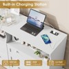 6 Drawer Dresser for Bedroom with Led Light and Charging Station, Wide Dresser with 2 Open Storage, Closet Organizer TV Stand for Bedroom, Living Room - 3 of 4