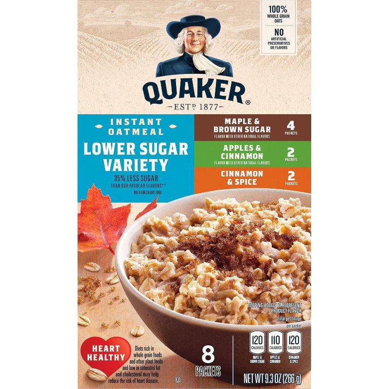 Quaker Lower Sugar Variety Pack Oatmeal - 9.3oz, 3 of 9