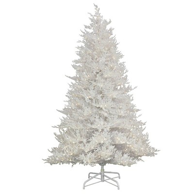 HGTV Pre-lit White Sea Coral Artificial Christmas Tree with Warm White LED Lights