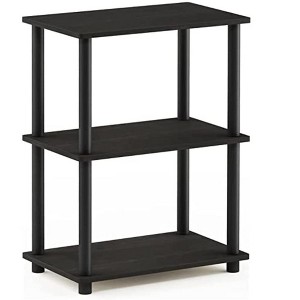 Furinno 3-Tier Reversible Color Open Bookshelf Storage Display Bookcase,Espresso - 1 of 4