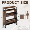 GARPROVM Mid-Century Wood Shoe Cabinet with 2 Flip Doors & Removable Shelves Entryway Shoe Storage - 2 of 4