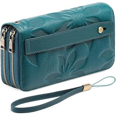 Ladies' clutch bag with anti-theft wrist strap,leather wallet,large-capacity credit card holder,handle-style carry strap