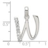 Black Bow Jewelry Sterling Silver and CZ, Lauren Collection, Initial W Pendant - 4 of 4
